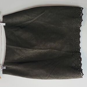 Fashion Bug Vintage Faux Suede Skirt Y2K Festival Earth Gypsy Grunge Size Medium